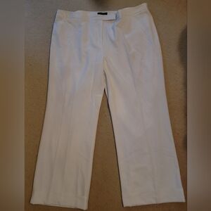 Lane Bryant Dress Pants Ivory Cuffed and Lined Wide Leg Trousers - Size 26
